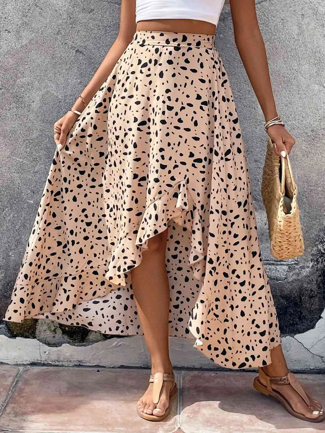 Enia Printed Ruffled Skirt-