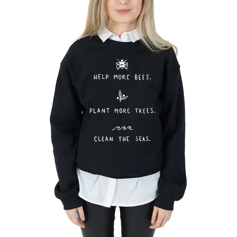 Loose-Fit Women's Round Neck Long Sleeve Sweatshirt