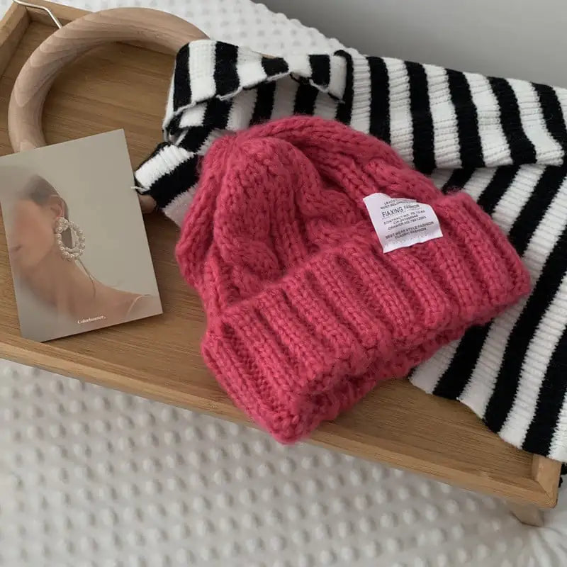 Versatile Solid Color Loose Woolen Hat for Women