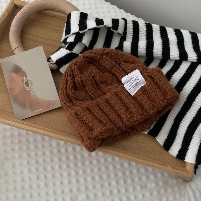 Versatile Solid Color Loose Woolen Hat for Women