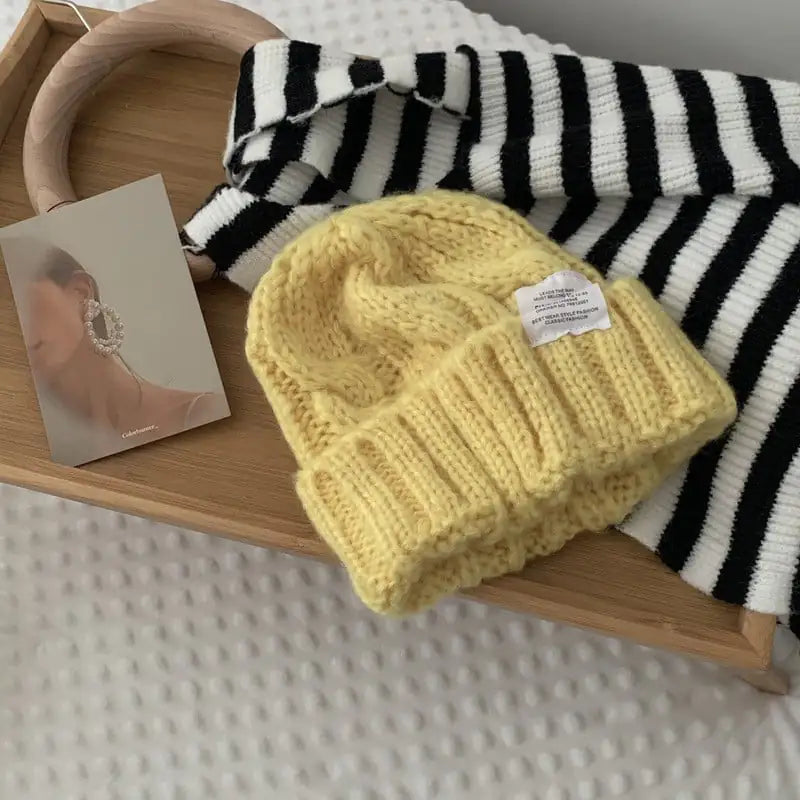 Versatile Solid Color Loose Woolen Hat for Women