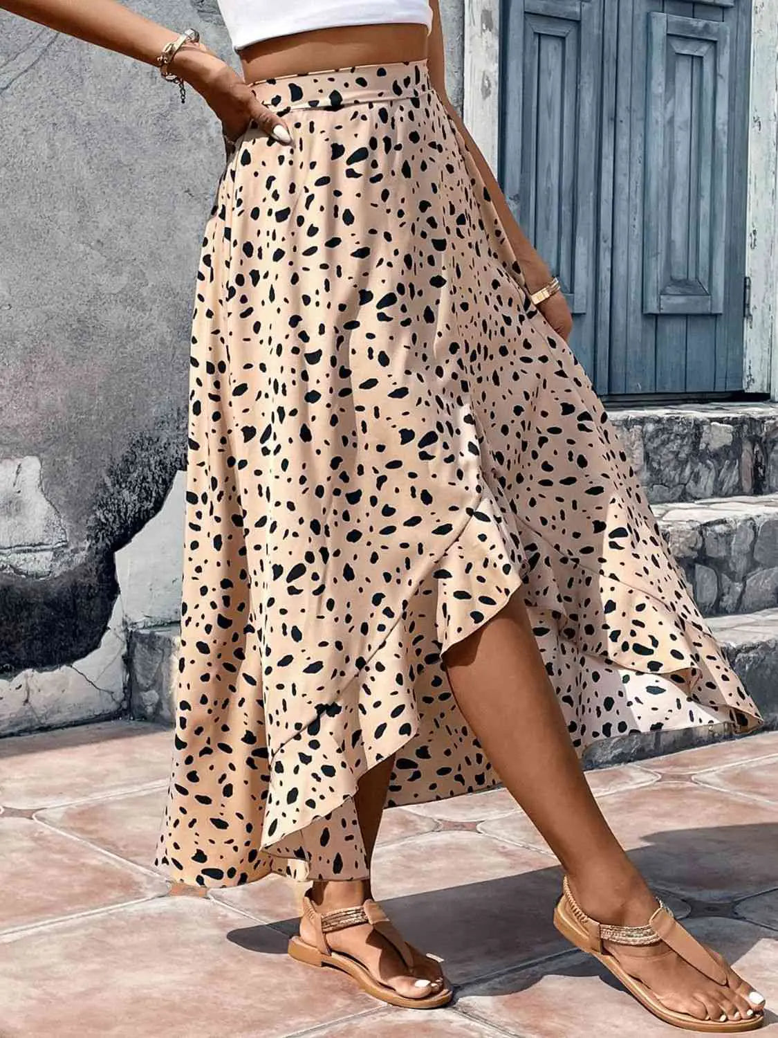 Enia Printed Ruffled Skirt-