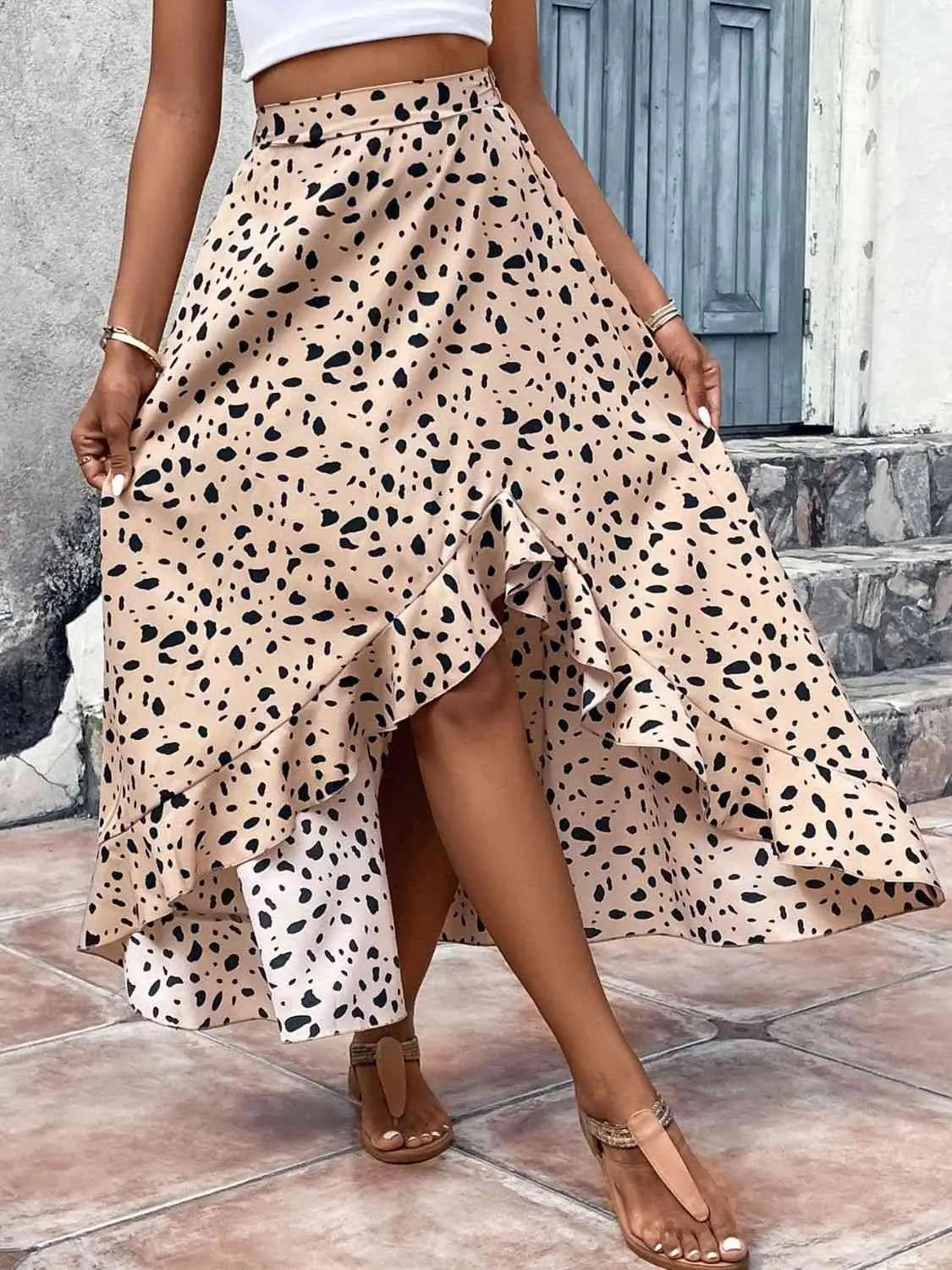 Enia Printed Ruffled Skirt-