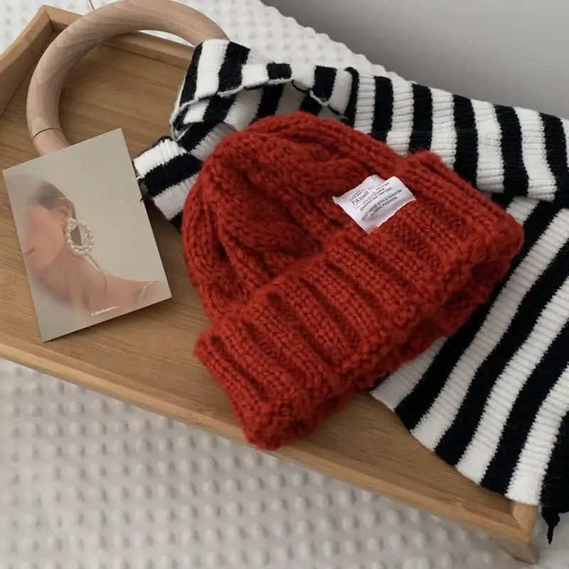 Versatile Solid Color Loose Woolen Hat for Women